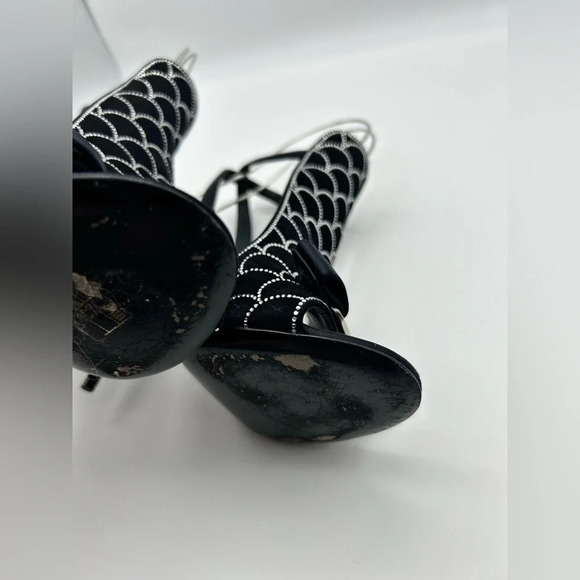 Salvatore Ferragamo Lascari Satin & Suede Rhinestone Sandal Women 6.5 - Picture 14 of 16